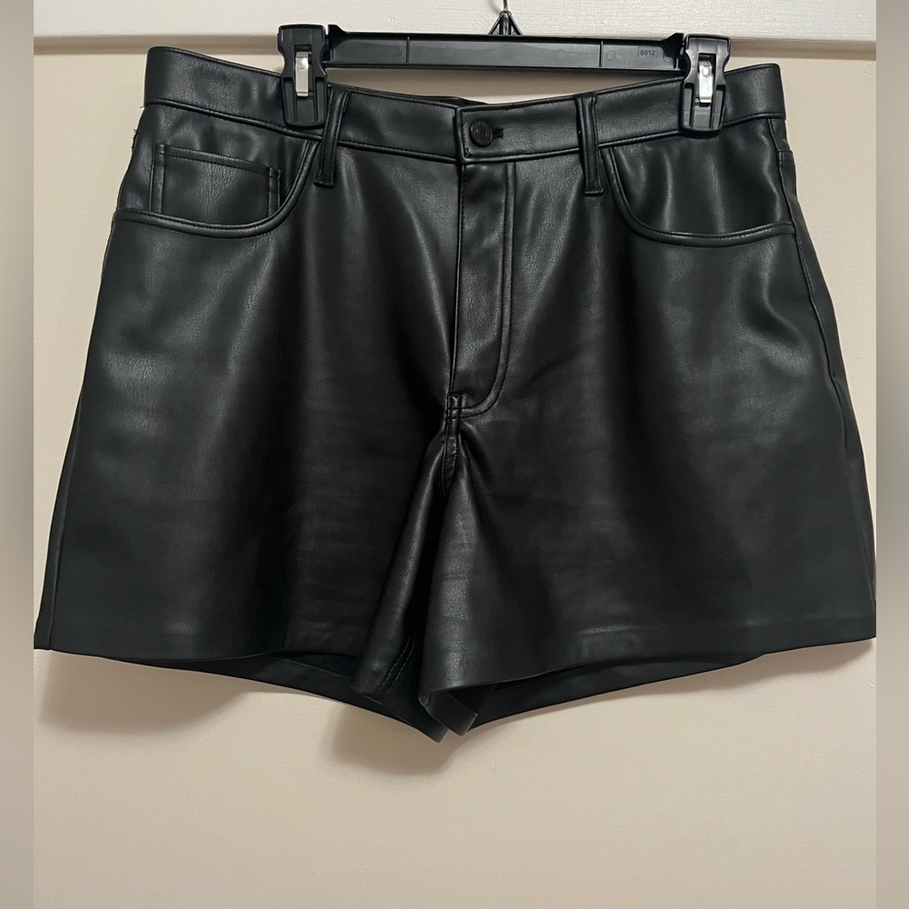 Abercrombie & Fitch Black Vegan Leather Shorts